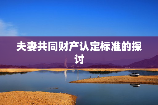 夫妻共同财产认定标准的探讨