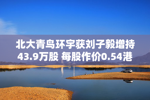 北大青鸟环宇获刘子毅增持43.9万股 每股作价0.54港元