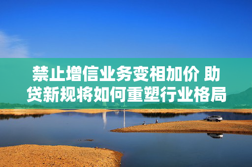 禁止增信业务变相加价 助贷新规将如何重塑行业格局