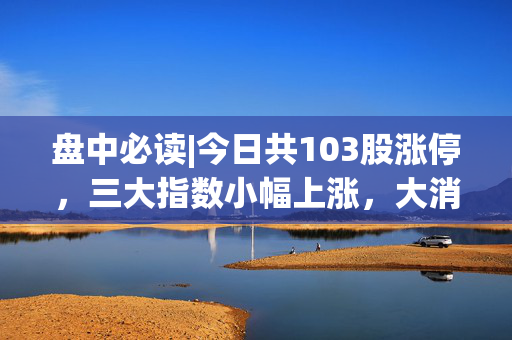 盘中必读|今日共103股涨停，三大指数小幅上涨，大消费概念集体爆发