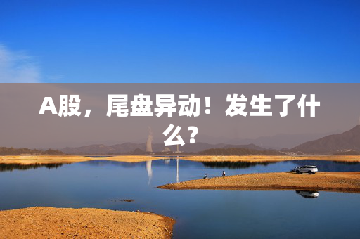 A股，尾盘异动！发生了什么？