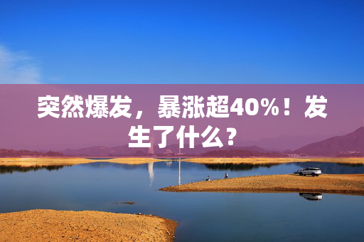 突然爆发，暴涨超40%！发生了什么？