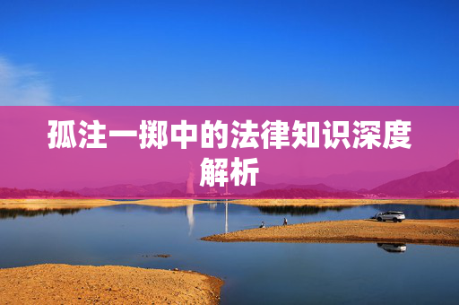 孤注一掷中的法律知识深度解析