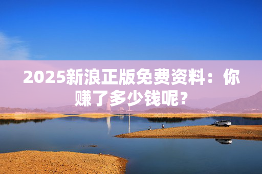 2025新浪正版免费资料：你赚了多少钱呢？