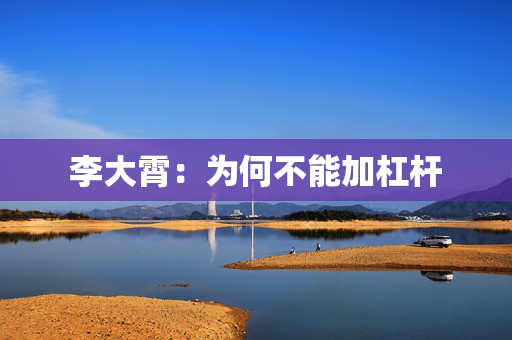 李大霄：为何不能加杠杆
